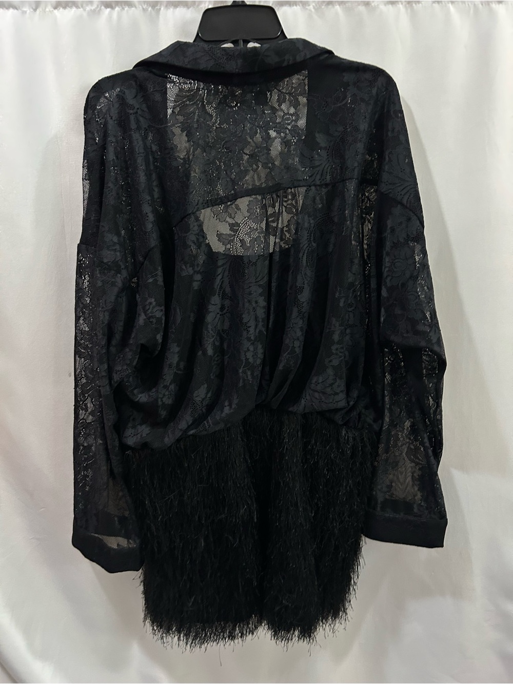 Anthropologie Maeve Black twofer Sheer Lace Blouse & Textured Fringe dress - Picture 11 of 11